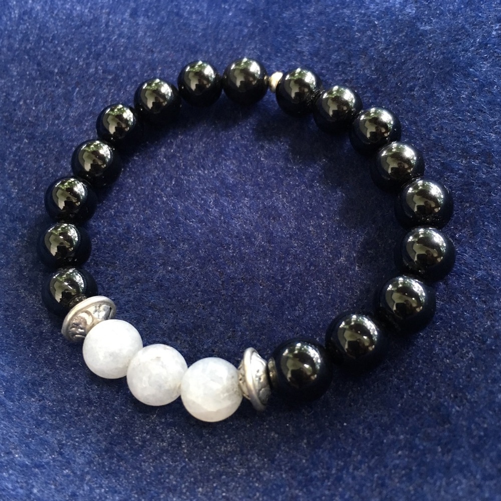 Marbled Glass Bead Bracelet